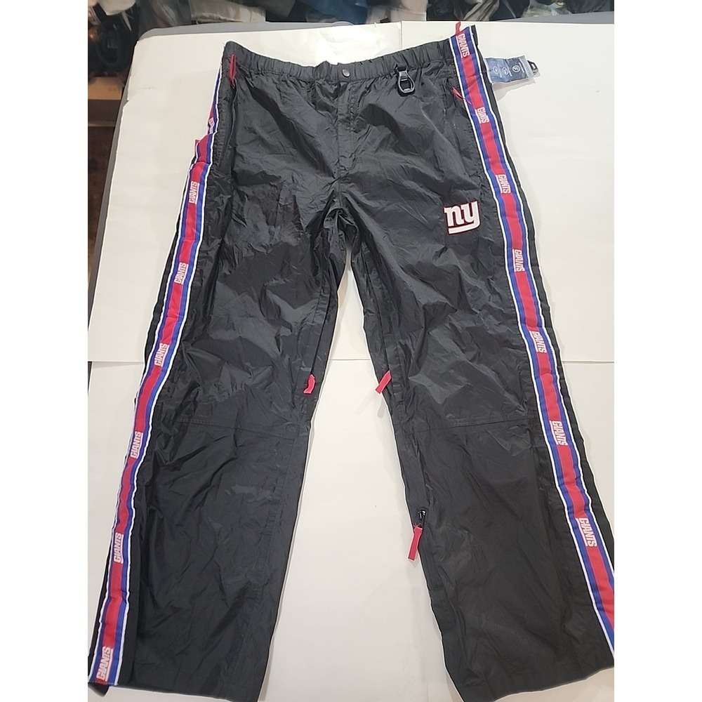 Y2K NFL Team New York Giants Tailgate Nylon Track‎ Pants Men XXL Zip Leg New
